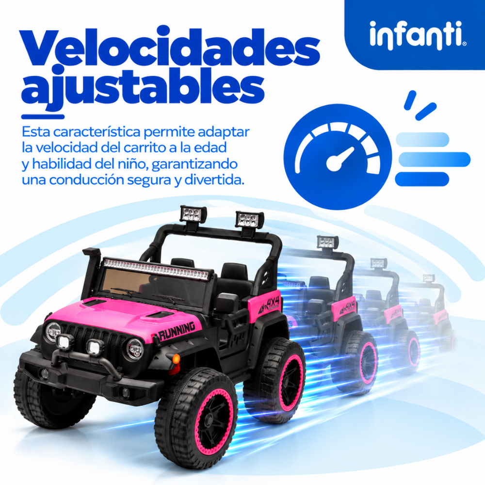 Carro Eléctrico Montable 4 X 4 Todo Terreno Luces Led Musica