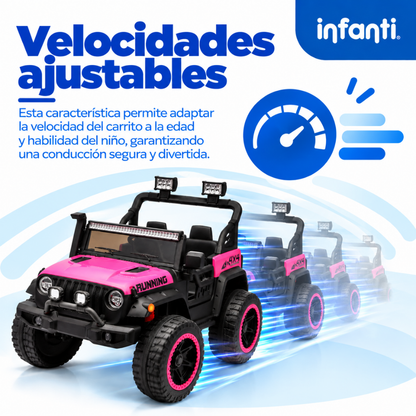 Carro Eléctrico Montable 4 X 4 Todo Terreno Luces Led Musica