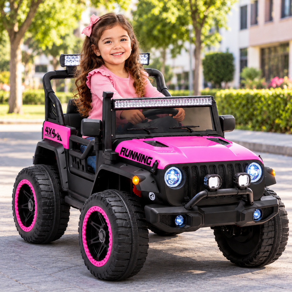 Carro Eléctrico Montable 4 X 4 Todo Terreno Luces Led Musica