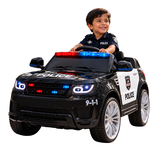 Carro Patrulla Eléctrica Con Control Remoto Luces Intermitentes Y Sirena