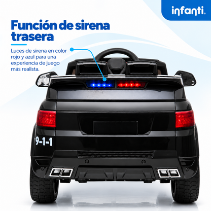 Carro Patrulla Eléctrica Con Control Remoto Luces Intermitentes Y Sirena