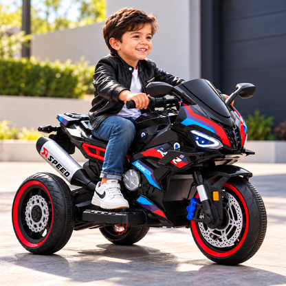 Motocicleta Montable Eléctrica Deportiva con Luces, Música y Sonido