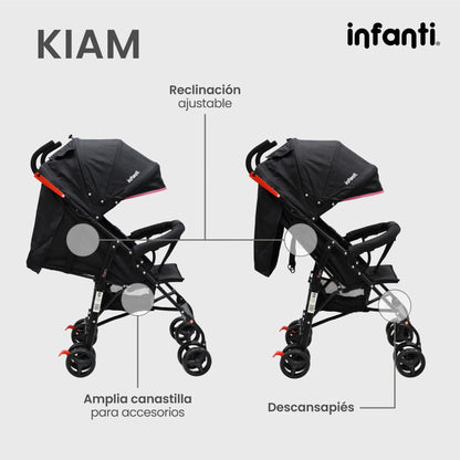 Carriola Para Bebe Kiam Compacta, Ligera, Plegable