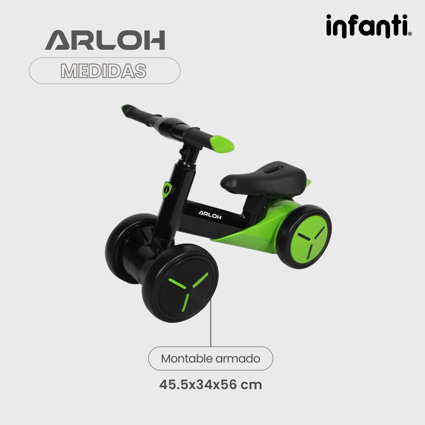 Bicicleta Montable De Balance Arloh Para Bebe Entrenador Sin Pedales