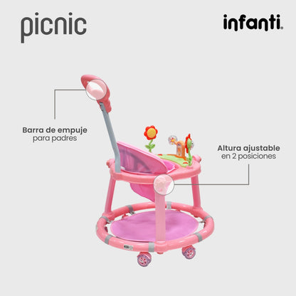 Infanti Andadera Picnic Tablero Interactivo Barra De Empuje