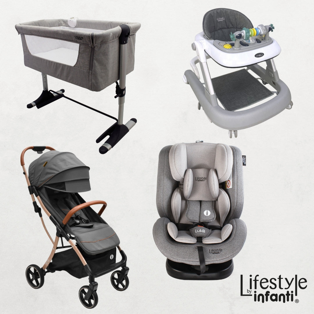 Combo Carriola, Andadera, Colecho y Autoasiento Lifestyle by Infanti