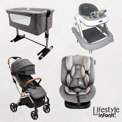 Combo Carriola, Andadera, Colecho y Autoasiento Lifestyle by Infanti