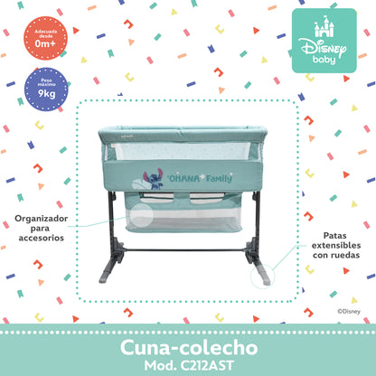 Cuna Colecho Disney Plegable Con Mosquitero Y Lateral Abatible