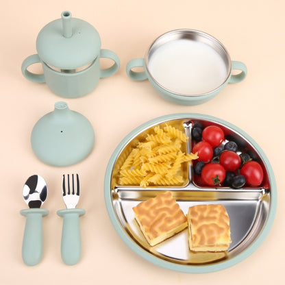 Plato De Acero Inoxidable Con Base De Succión Silicón Divisiones Y Diseño Térmico