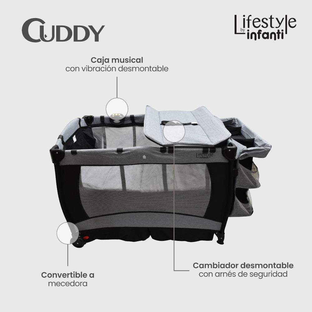 Cuna De Viaje Con Mosquitero, Organizador Y Cambiador