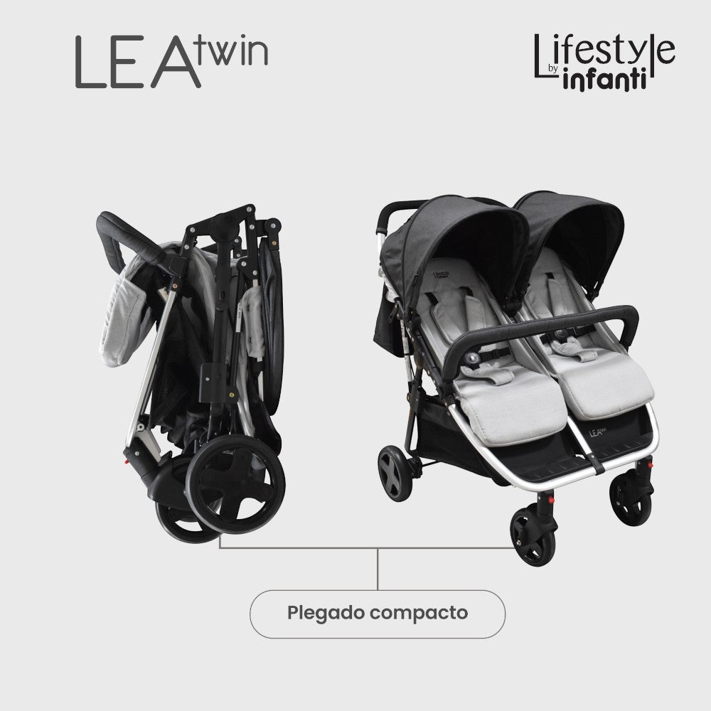 Carriola Doble Lifestyle By Infanti Lea Twin Color Negro