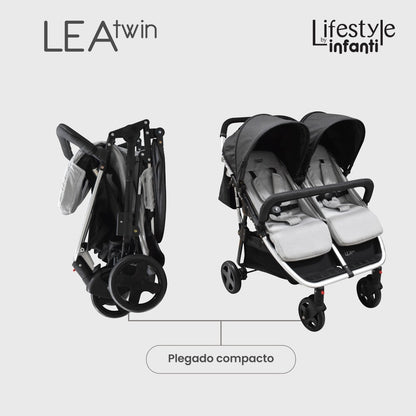 Carriola Doble Lifestyle By Infanti Lea Twin Color Negro