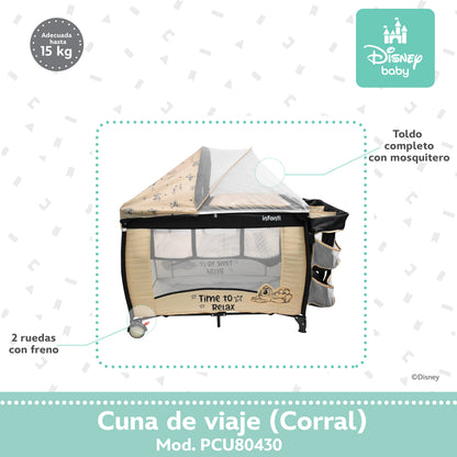 Cuna Disney Stitch 2 en 1 Con Cambiador Desmontable
