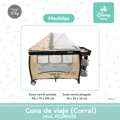 Cuna Disney Stitch 2 en 1 Con Cambiador Desmontable