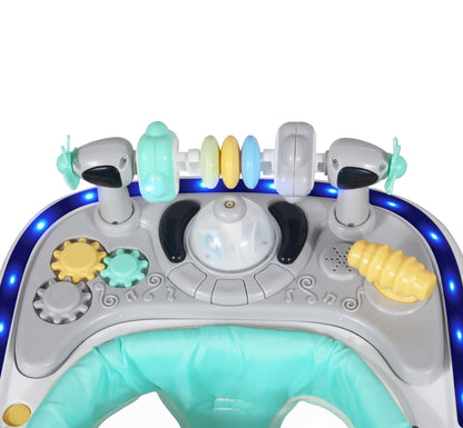 Andadera Stitch Disney 3 en 1 Con Charola Interactiva Led Sonido y Asiento Removible