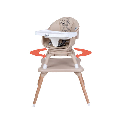 Silla Alta Stitch Time 7 En 1 Con Giro 360° y Charola Ajustable