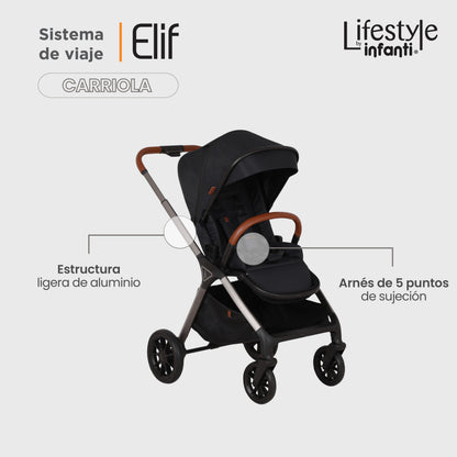 Carriola Elif Con Sistema De Viaje Base ISOFIX y Plegado Ultra Compacto