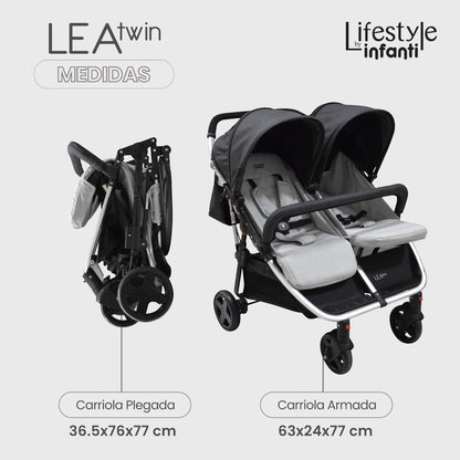 Carriola Doble Lifestyle By Infanti Lea Twin Color Negro