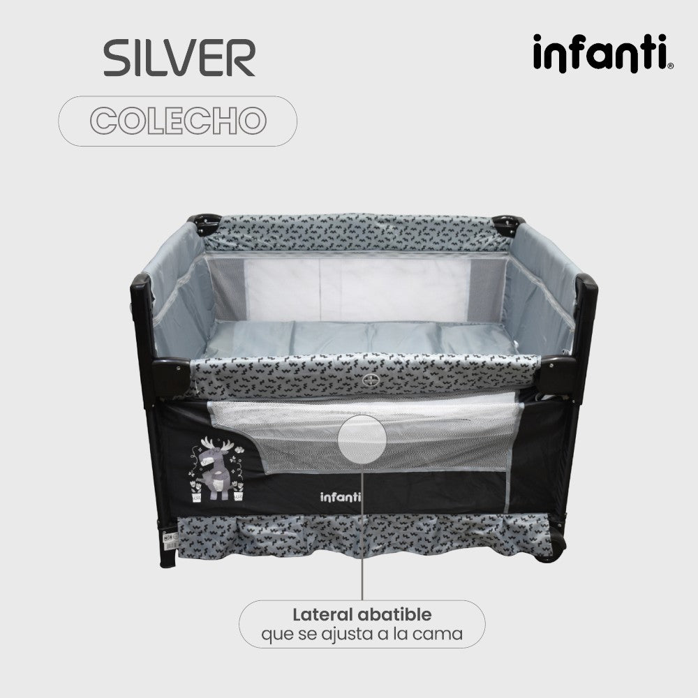 Cuna Corral Silver Infanti Colecho Para Bebé Plegable