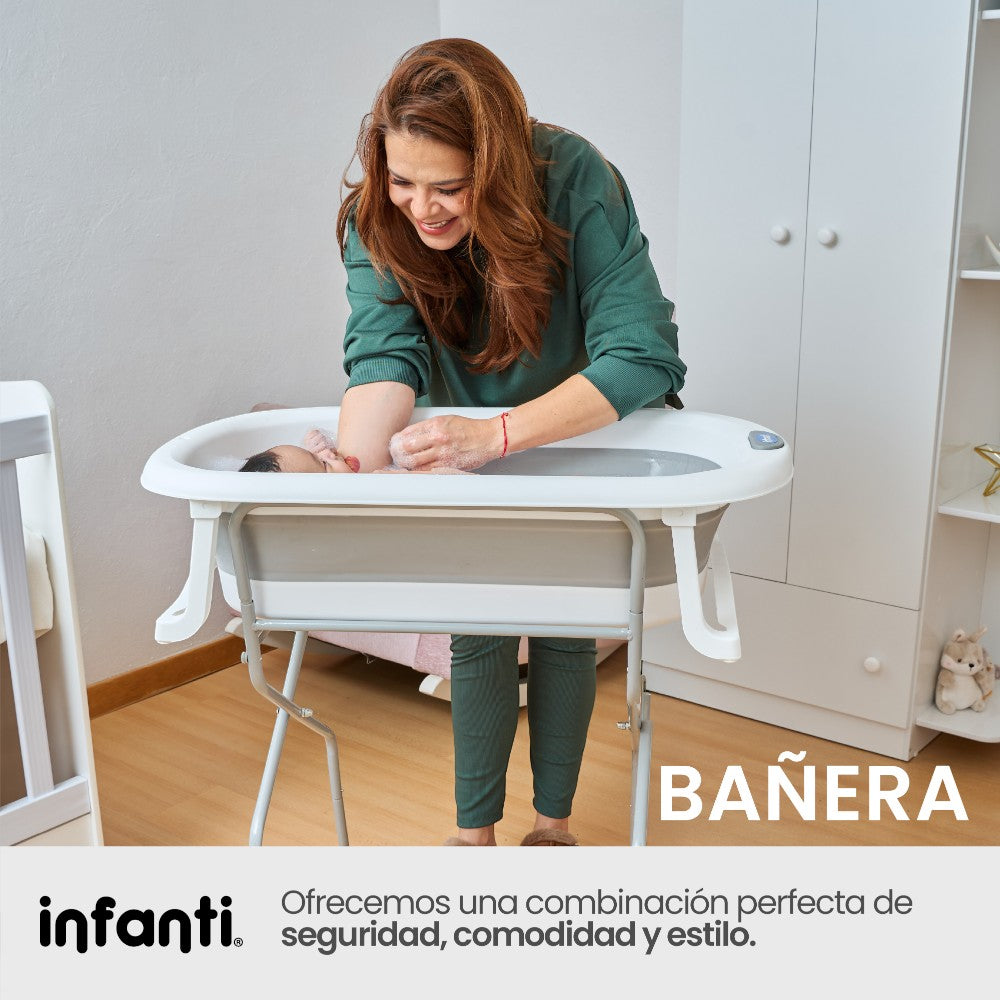 Bañera Plegable Infanti Gris Con Soporte