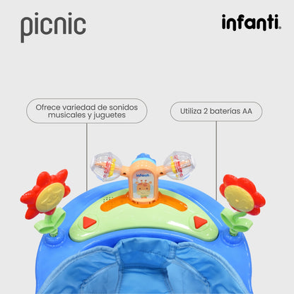 Infanti Andadera Picnic Tablero Interactivo Barra De Empuje