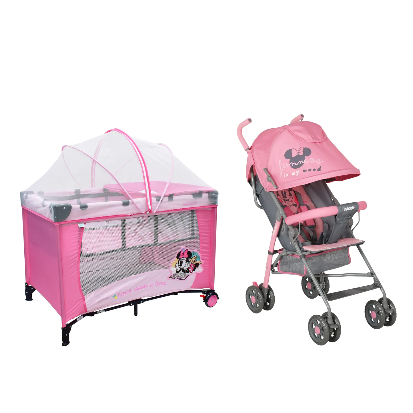 Set Carriola y Cuna Disney Home Club Minnie Rosa