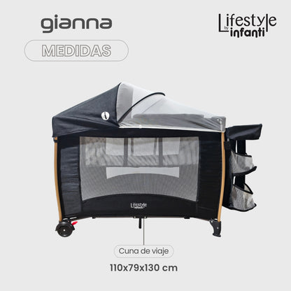 Cuna De Viaje Gianna 2 En 1 Con Cambiador Desmontable Portable