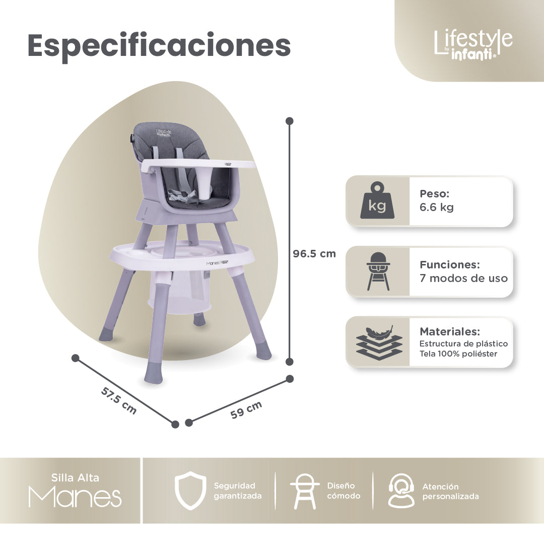 High Chair For Dining Adjustable And Detachable Body 