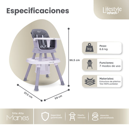 High Chair For Dining Adjustable And Detachable Body 