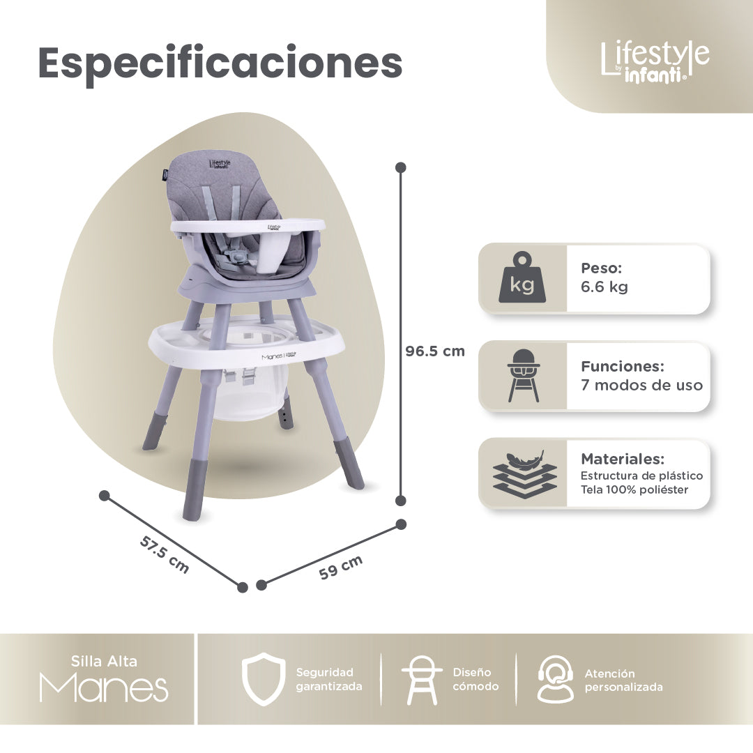 High Chair For Dining Adjustable And Detachable Body 