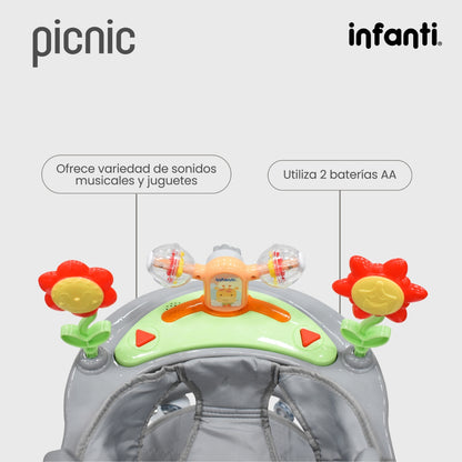 Infanti Andadera Picnic Tablero Interactivo Barra De Empuje