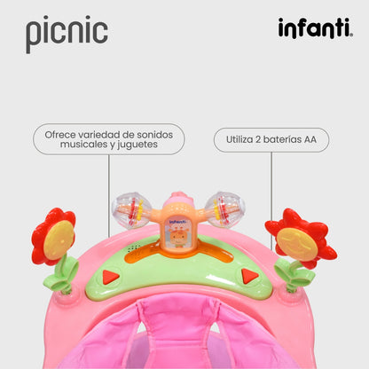 Infanti Andadera Picnic Tablero Interactivo Barra De Empuje