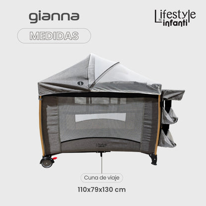 Cuna De Viaje Gianna 2 En 1 Con Cambiador Desmontable Portable