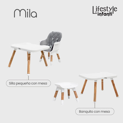 Silla Alta Lifestyle by Infanti Mila 6 en 1 Color Gris