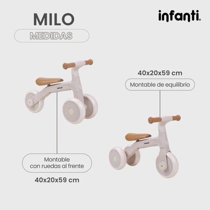 Triciclo 3 En 1 Milo Manubrio Reversible Y Ruedas Ajustables
