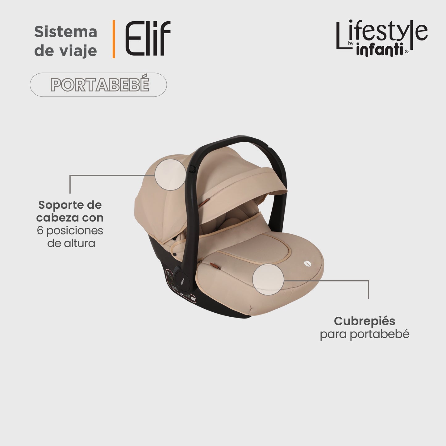 Carriola Elif Con Sistema De Viaje Base ISOFIX y Plegado Ultra Compacto