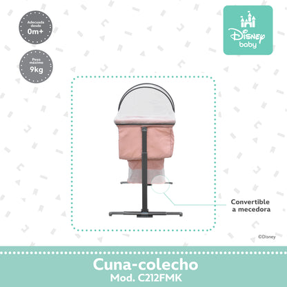 Cuna Colecho Disney Plegable Con Mosquitero Y Lateral Abatible
