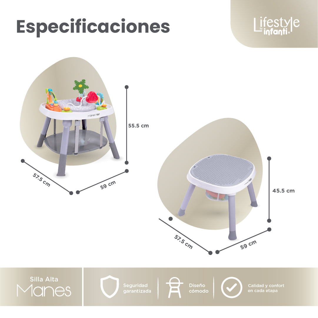 High Chair For Dining Adjustable And Detachable Body 