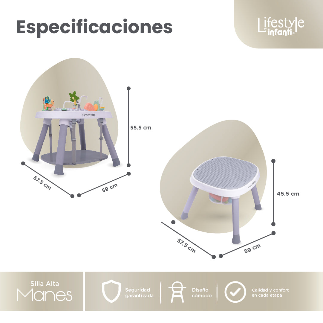High Chair For Dining Adjustable And Detachable Body 