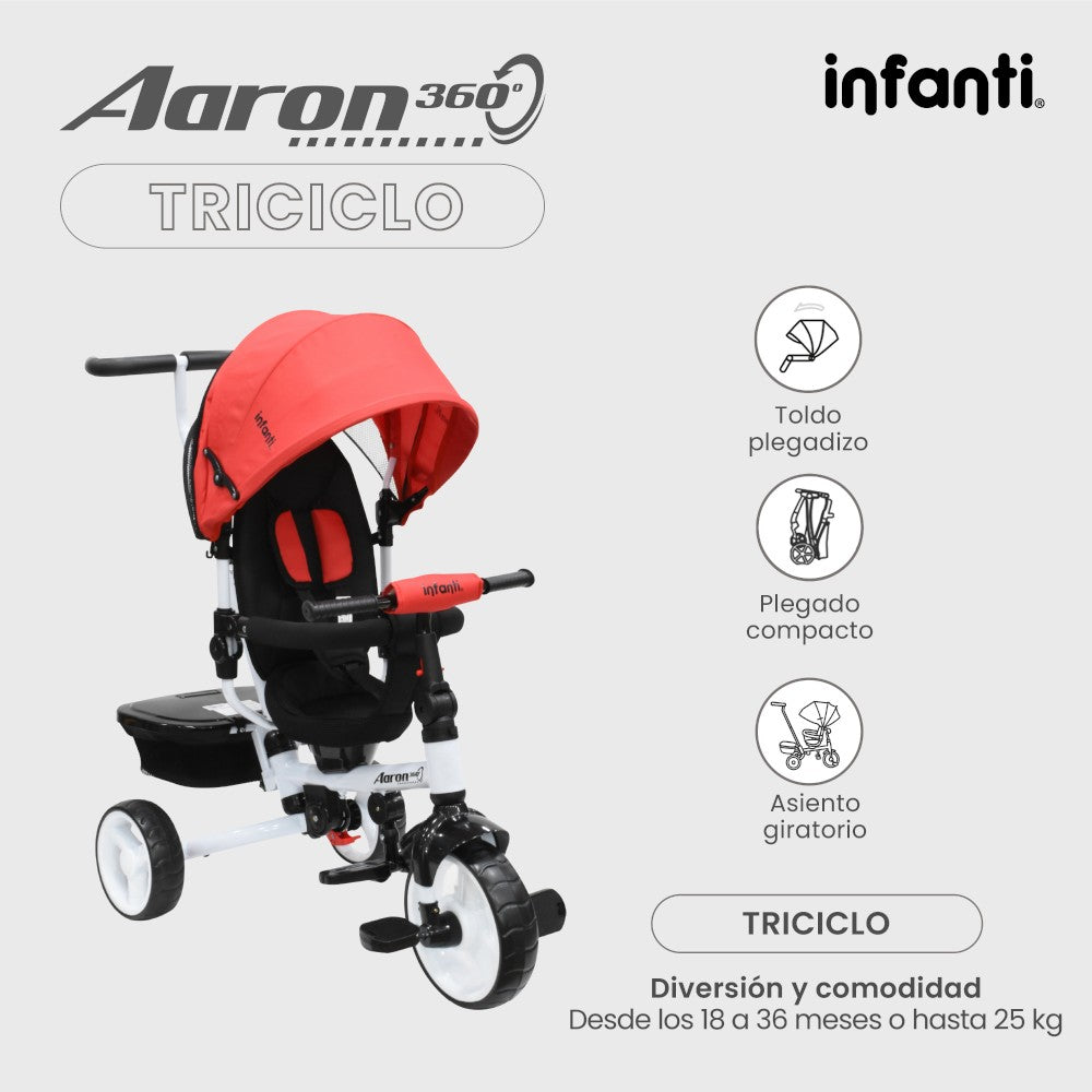 Triciclo Infanti Aaron Asiento Giratorio 360°