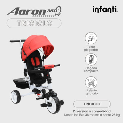 Triciclo Infanti Aaron Asiento Giratorio 360°
