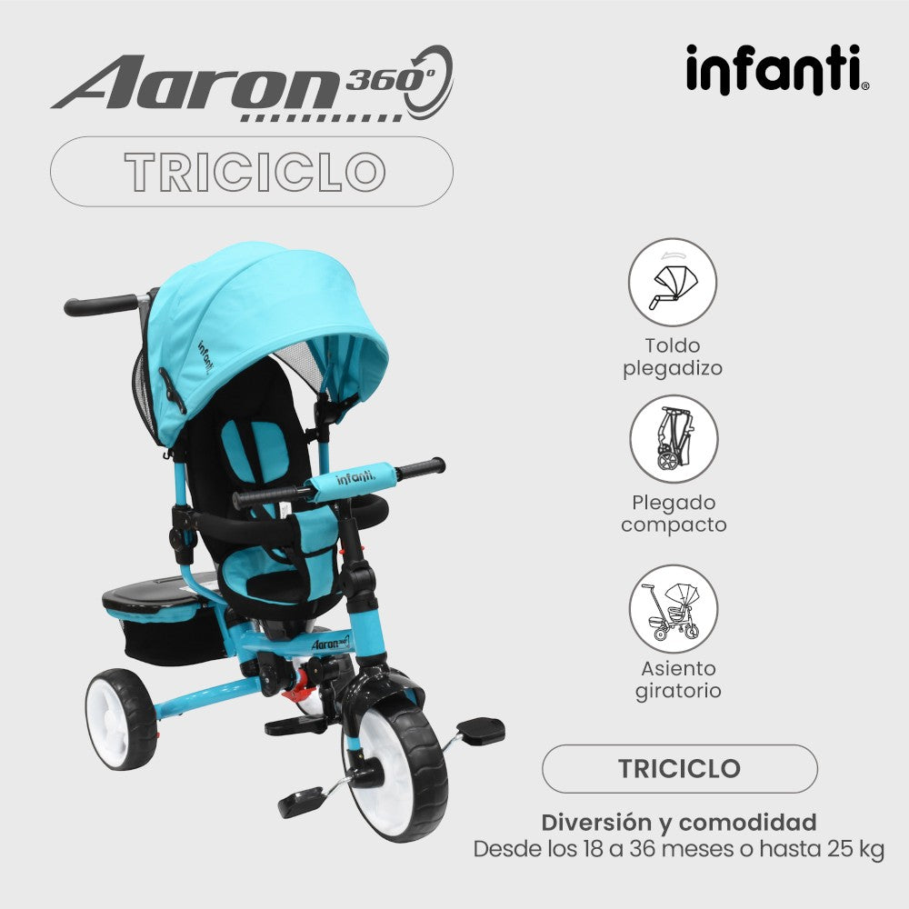 Triciclo Infanti Aaron Asiento Giratorio 360°