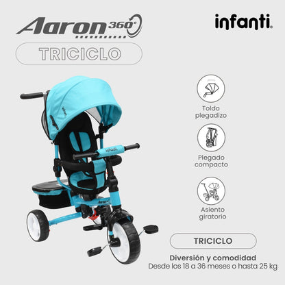 Triciclo Infanti Aaron Asiento Giratorio 360°