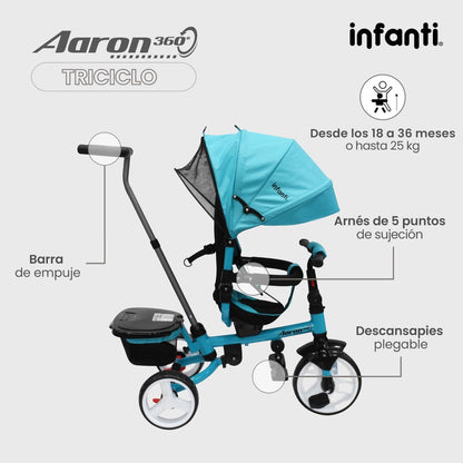 Triciclo Infanti Aaron Asiento Giratorio 360°