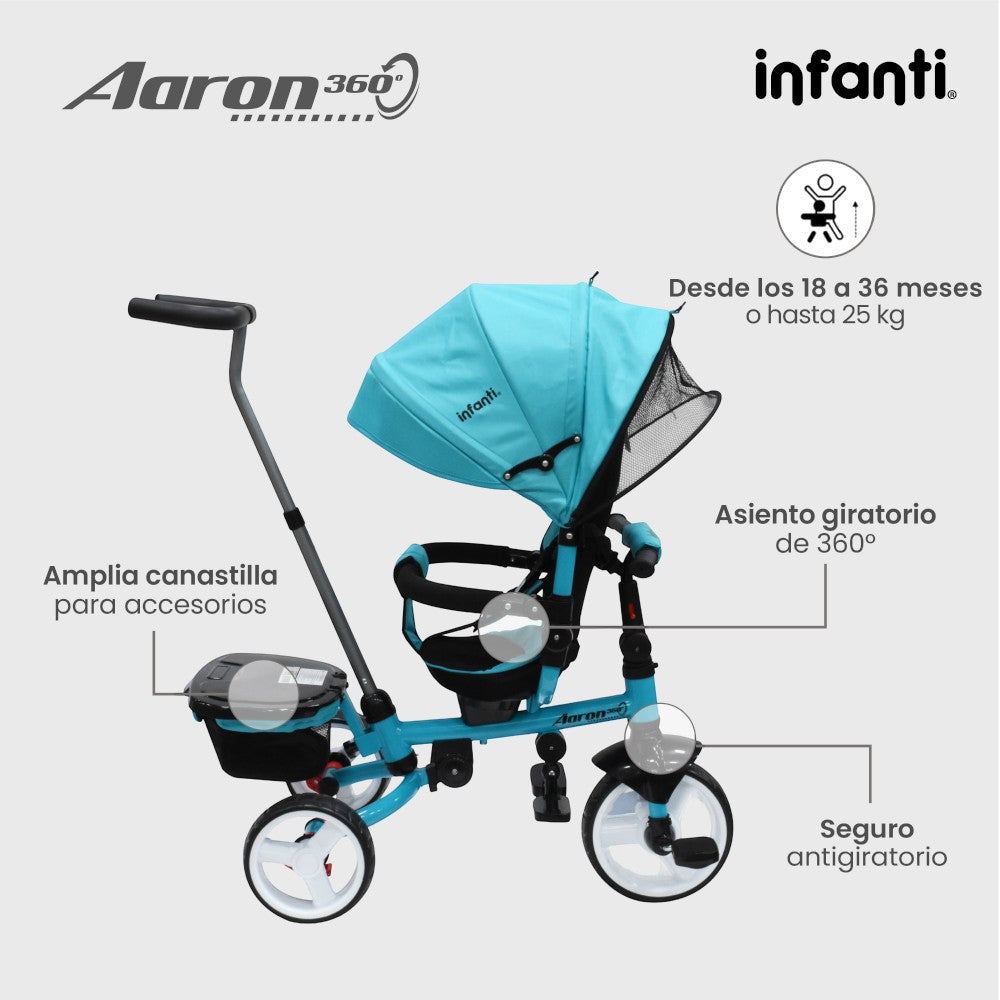 Triciclo Infanti Aaron Asiento Giratorio 360°