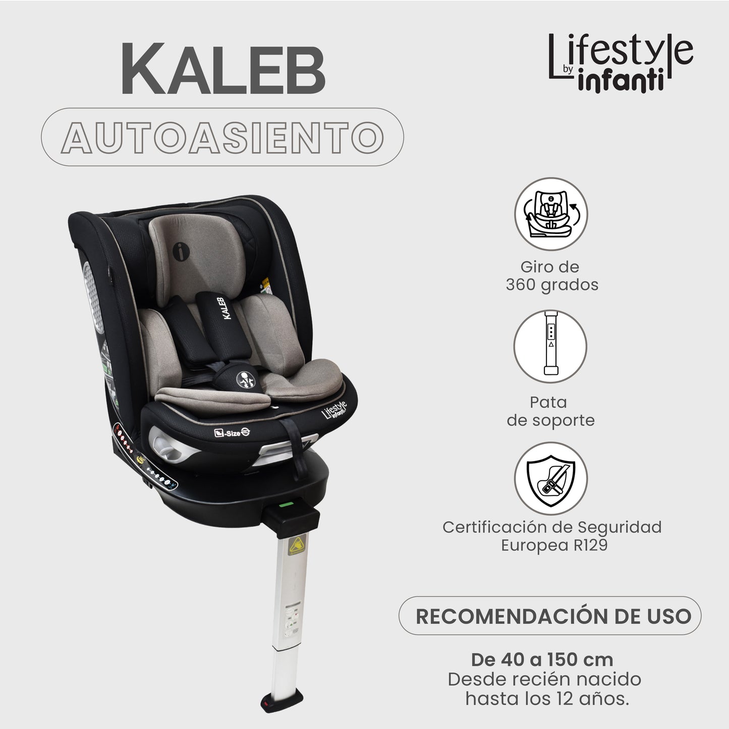 Lifestyle By Infanti Autoasiento Kaleb 360° I-size Isofix