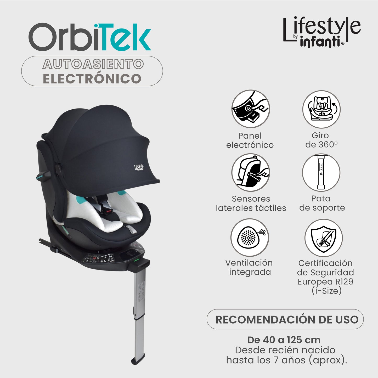 Autoasiento Electrónico Orbitek Con Giro 360