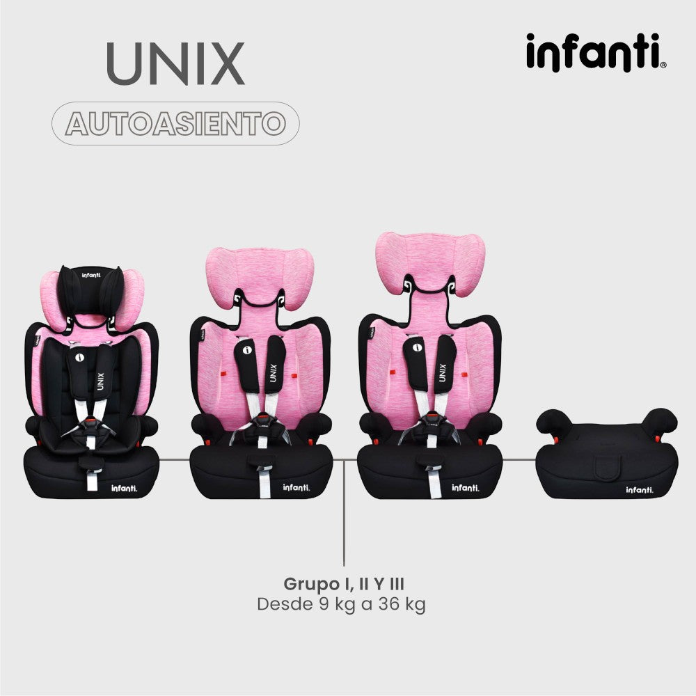 Autoasiento Infanti Unix Grupo 1, 2, 3 Convertible A Booster