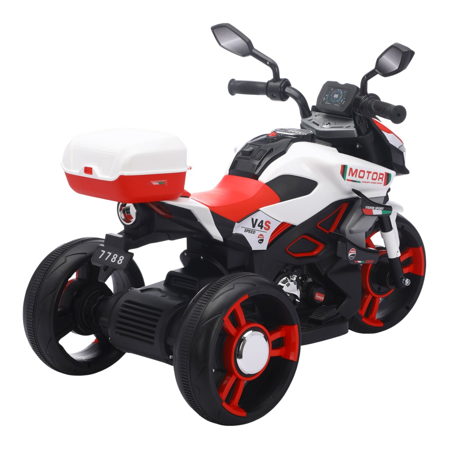 Motocicleta Montable Eléctrica V4s Speed Con Música Y Luces