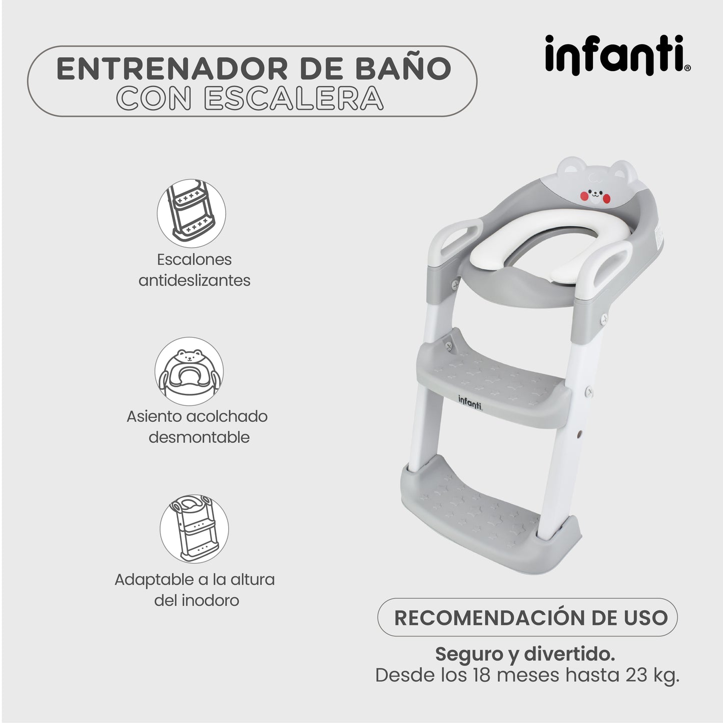 Entrenador De Baño De Oso Con Escalera Ligera, Práctica Y Plegable
